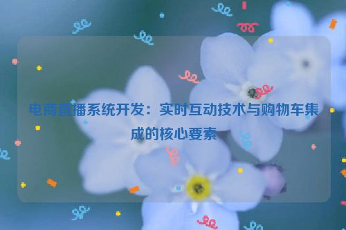电商直播系统开发:实时互动技术与购物车集成的核心要素