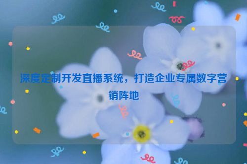 深度定制开发直播系统,打造企业专属数字营销阵地