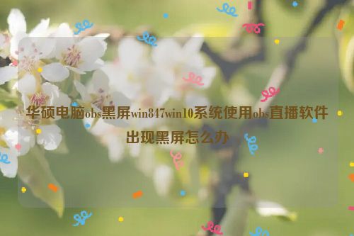 华硕电脑obs黑屏win847win10系统使用obs直播软件出现黑屏怎么办